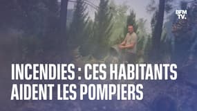 Incendies en Gironde: avec leurs seaux et tuyaux, ces habitants viennent en aide aux pompiers