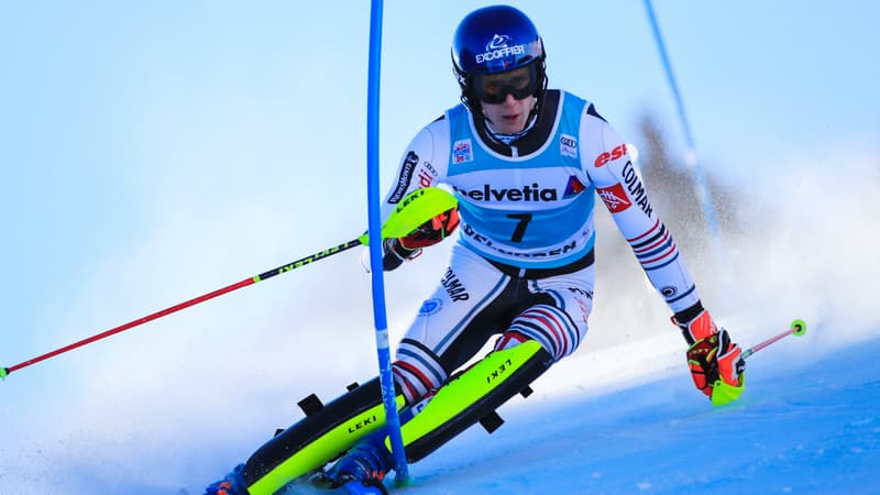 Clement Noel sur le slalom d'Adelboden