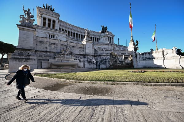 Le monument en l'honneur du roi Victor-Emmanuel II, à Rome (Italie), le 10 mars 2020. Le monument en l'honneur du roi Victor-Emmanuel II, à Rome (Italie), le 10 mars 2020.