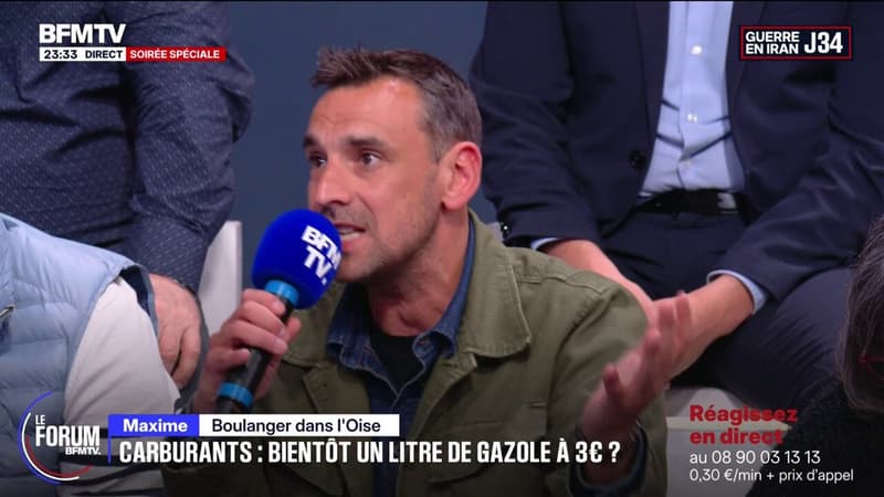 FORUM BFMTV - Prix du carburant: “Si on arrive à 3 euros le litre, toutes les matières premières vont exploser”, assure Maxime, boulanger dans l’Oise