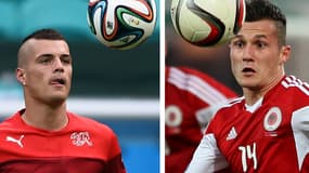 Granit Xhaka (à gauche) et Taulant Xhaka