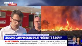 "Nous avons évacué 8100 personnes sur 7 communes", déclare Vincent Ferrier, sous-préfet de l'arrondissement de Langon (Gironde)