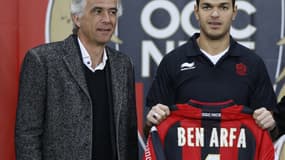 Jean-Pierre Rivère, le président de Nice, avec Hatem Ben Arfa