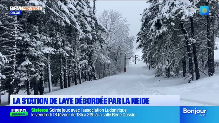 La station de Laye débordée par la neige