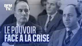 Le président François Mitterrand au côté de son Premier ministre, Laurent Fabius, le 19 décembre 1984