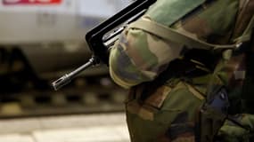 Photo d'illustration - Militaire de la mission Sentinelle à la gare Montparnasse le 2 octobre 2017.