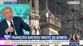 Notre-Dame: François Bayrou espère une reconstruction "la plus fidèle possible"