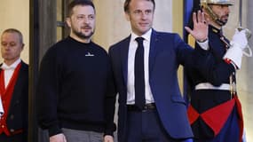 Volodymyr Zelensky et Emmanuel MAcron à l'Élysée, le 14 mai 2023