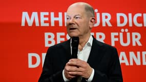 Le chancelier allemand Olaf Scholz à Berlin le 23 février 2025