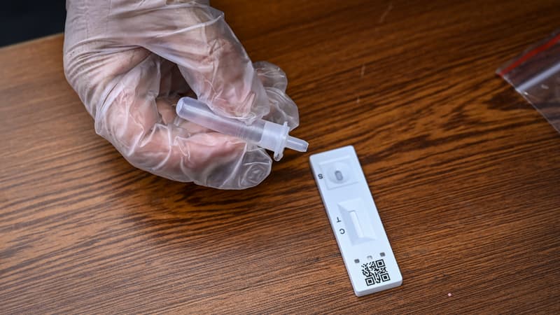 Un test antigénique, en Chine, le 14 mai 2022.