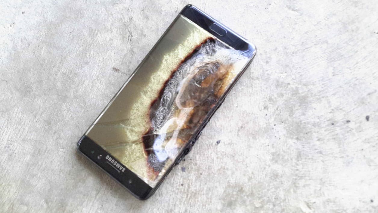Le Samsung Galaxy Note 7 calciné Le Samsung Galaxy Note 7 calciné