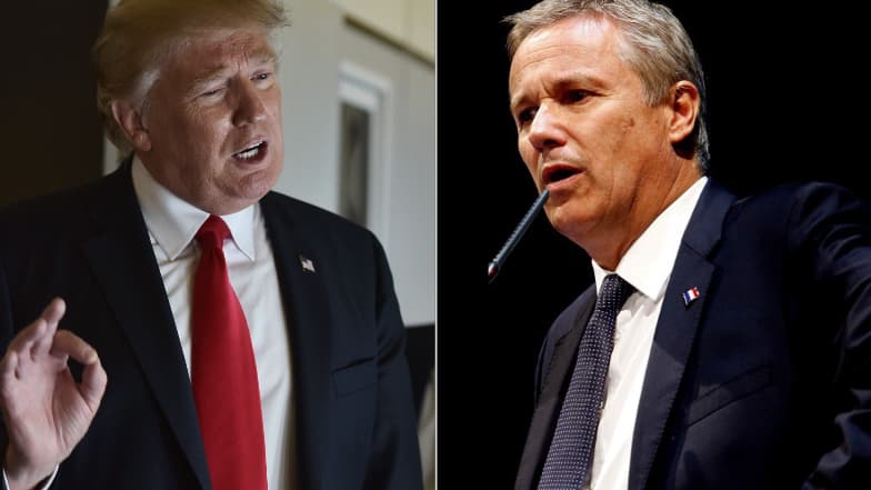 Montage photo de Donald Trump et Nicolas Dupont-Aignan