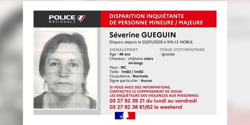Une femme de 48 ans portée disparue à Sin-le-Noble dans le Nord, un appel à témoins a été  lancé. 