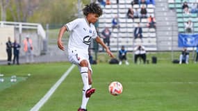 Aaron Malouda avec Rennes en demi-finale de Gambardella, 10 avril 2023