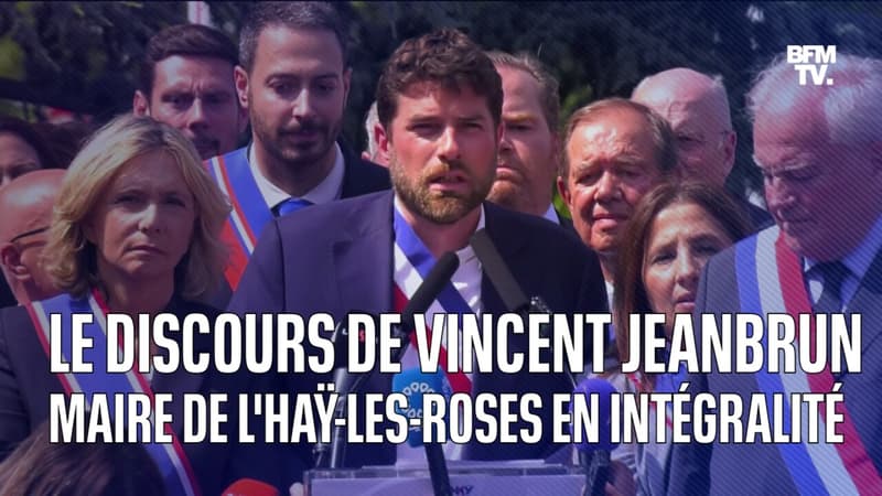 L'Haÿ-les-Roses: le discours du maire Vincent Jeanbrun lors du rassemblement de soutien