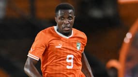 L'attaquant de la Côte d'Ivoire Wilfried Zaha face à l'Afrique du Sud le 17 octobre 2023