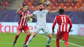 Giroud lors du match Atlético-Chelsea, à Bucarest le 23 février 2021