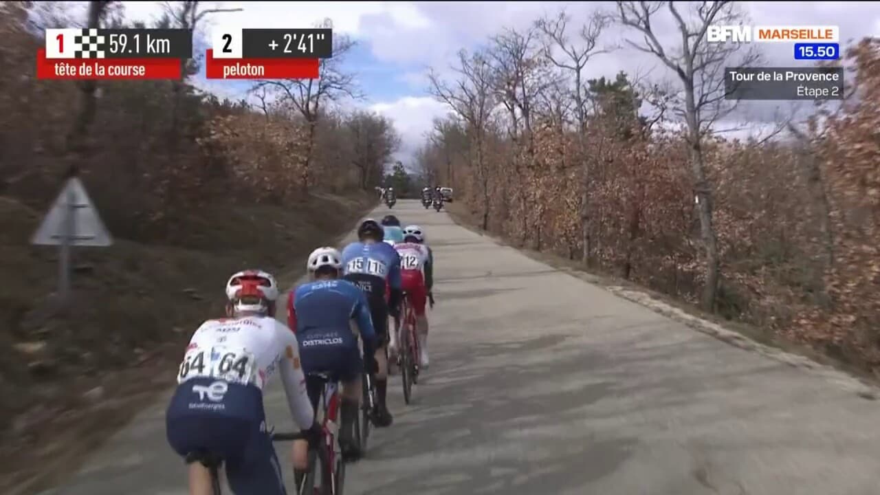 Le passage au sommet du Col de Buire ! Dans le peloton, on contrôle ...