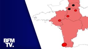 CARTE. La liste des clusters liés au "variant anglais" détectés en France