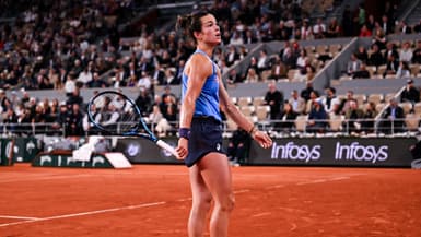 Loïs Boisson, lors de sa demi-finale face à Coco Gauff, le 5 juin 2025, à Roland-Garros