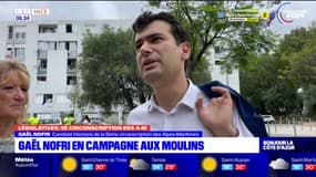Législatives à Nice: Gaël Nofri (Horizons) en campagne dans le quartier des Moulins