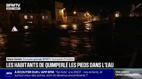 Les crues de la rivière la Laïta continuent de monter, affectant gravement les rues à Quimperlé