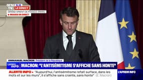 Antisémitisme: "Nous serons impitoyables face aux porteurs de haine", affirme Emmanuel Macron 