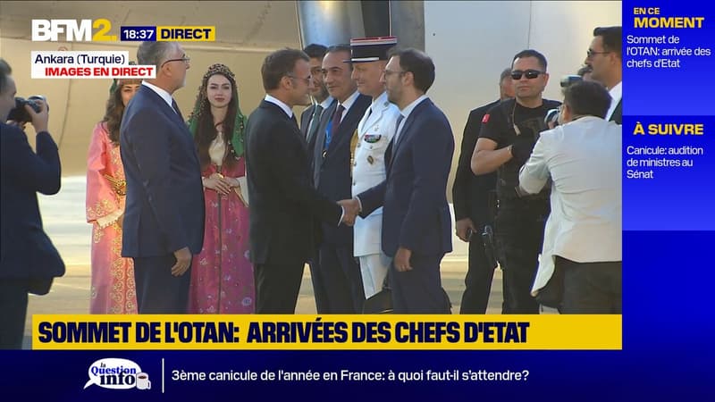 Sommet de l'OTAN en Turquie: l'arrivée d'Emmanuel Macron