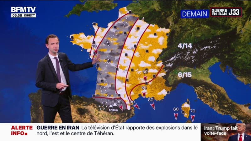 Un temps très dégradé sur l'ensemble du territoire: la météo de ce mercredi 1er avril
