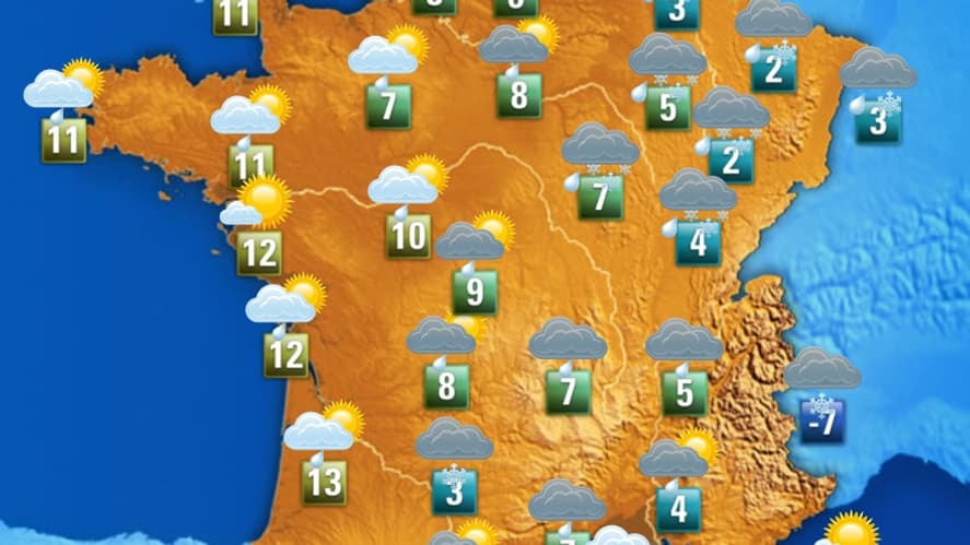 Les températures de ce vendredi 29 décembre dans l'après-midi