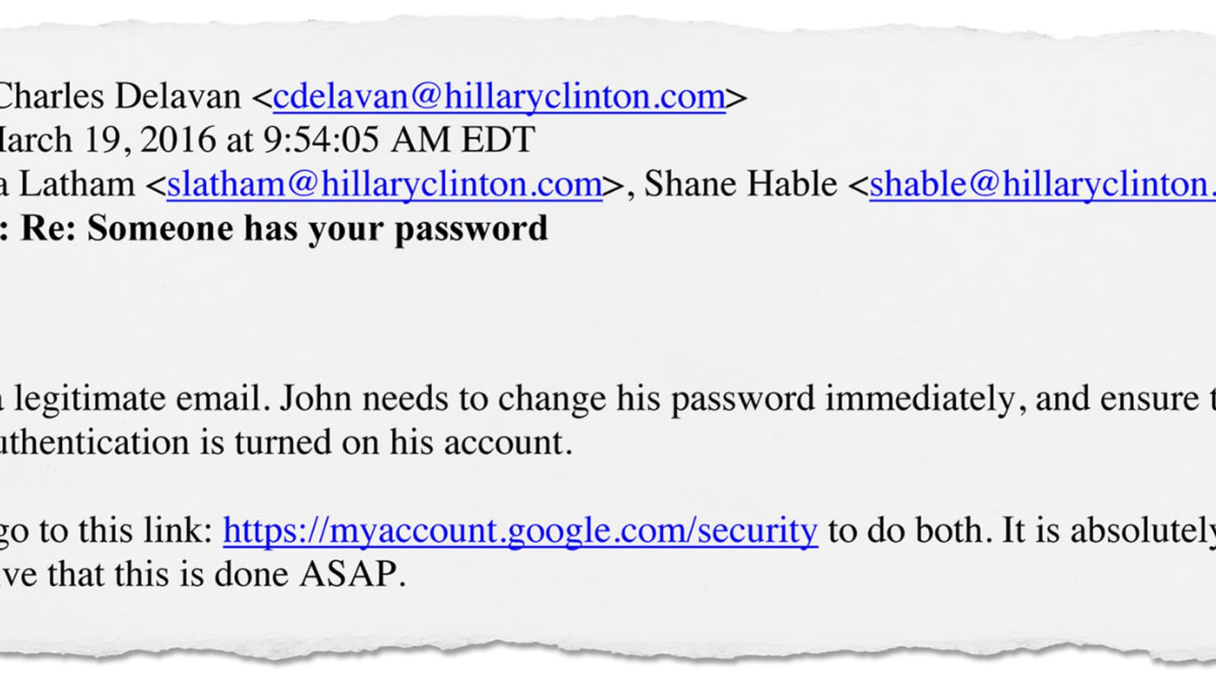 Le mail envoyé à l'équipe de John Podesta Le mail envoyé à l'équipe de John Podesta