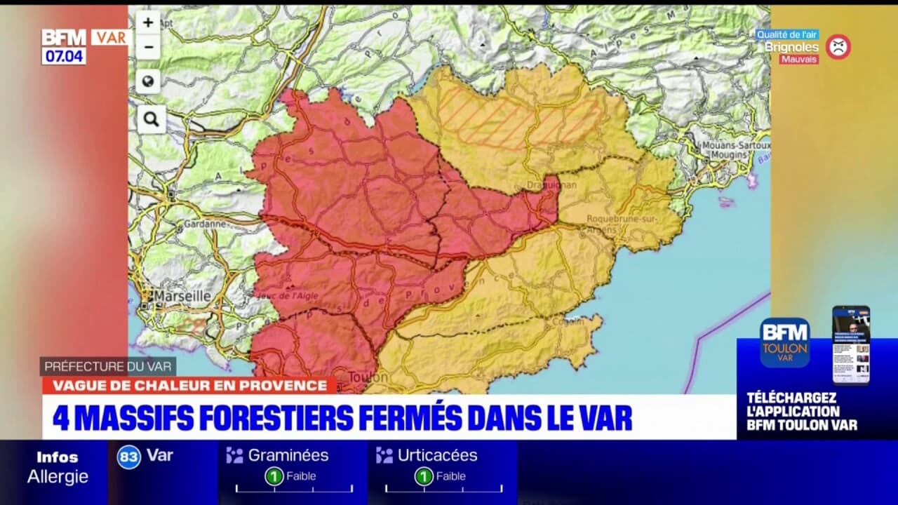 Risques D incendies Quatre Massifs Forestiers Ferm s Dans Le Var