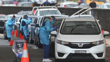Drive pour des tests Covid-19 à Sydney le 20 décembre 2020