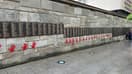 Des tags sur le Mur des Justes, au mémorial de la Shoah à Paris, le 14 mai 2024.
