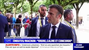 Emmanuel Macron: "La première réponse c'est l'ordre, le calme, la concorde"