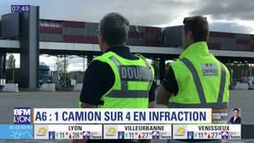 Opération de contrôle sur l'A6 près de Lyon: un camion sur quatre en infraction