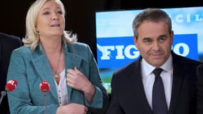 Marine Le Pen et Xavier Bertrand lors du débat des régionales du 9 décembre 2015 