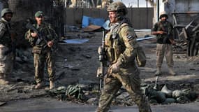 Des soldats afghans àç Kabul lors d'une attaque en mai 2012.