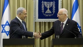 Le Premier ministre israélien, Benjamin Netanyahu, et le président Reuven Rivlin.
