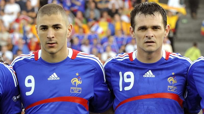 Karim Benzema et Willy Sagnol en 2008 avec les Bleus