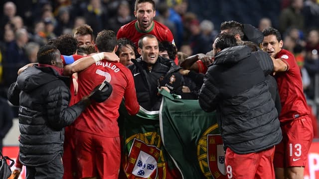 La joie des Portugais face à la Suède