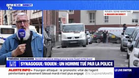 "Depuis quelques jours il y avait des agissements suspects devant la synagogue de Rouen", explique Frédéric Desguerre (SGP Police)