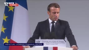 "Face au terrorisme islamiste, nous mèneront le combat sans relâche." : Emmanuel Macron rappelle que 59 attentats ont été déjoués en 6 ans grâce aux fonctionnaires de police