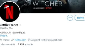 Un faux compte Twitter s'est fait passer pour le profil officiel de Netflix France. 