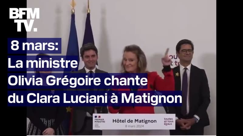 8 mars: la ministre Olivia Grégoire chante 