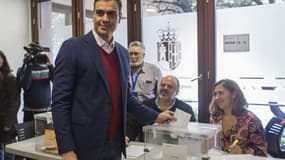 Le Premier ministre socialiste espagnol Pedro Sanchez, lors des législatives du 10 novembre 2019