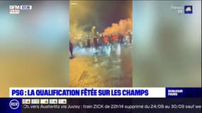PSG: les supporters fêtent la qualification sur les Champs Élysées