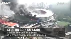 Le stade du Shanghai Shenhua dévoré par les flammes