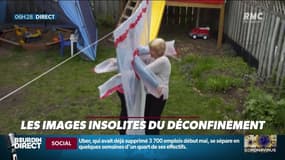 Se faire un câlin malgré le coronavirus: l'astuce d'une famille canadienne