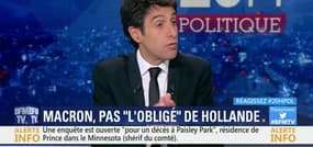 Emmanuel Macron assure qu'il n'est pas "l'obligé" de François Hollande